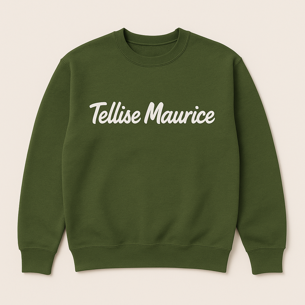 TELLISE MAURICE Unisex Crew Neck Forest Green Sweatshirt