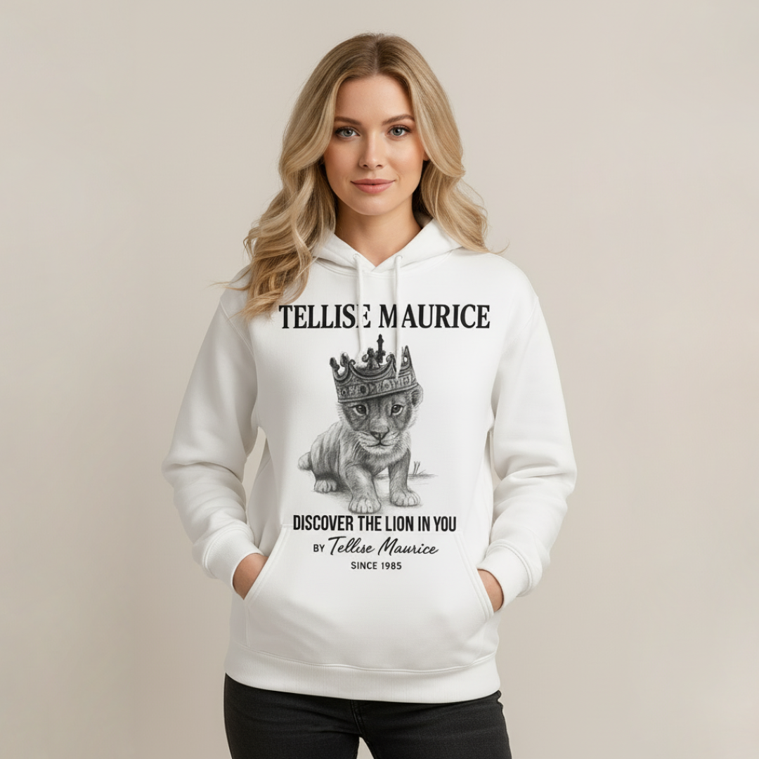Discover The Lion In You Unisex White Hoodie