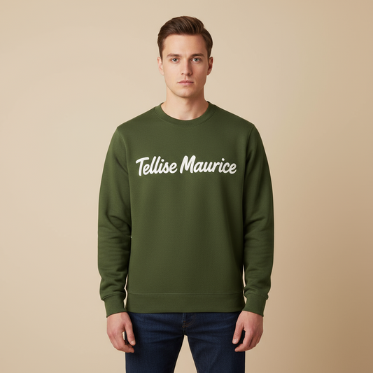 TELLISE MAURICE Unisex Crew Neck Forest Green Sweatshirt