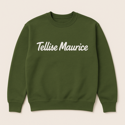 TELLISE MAURICE Unisex Crew Neck Forest Green Sweatshirt