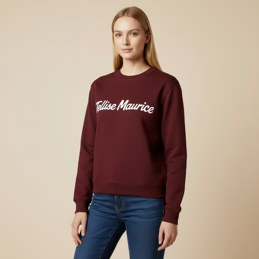 TELLISE MAURICE Unisex Crew Neck Maroon Sweatshirt