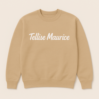 TELLISE MAURICE Unisex Crew Neck Sand Khaki Sweatshirt