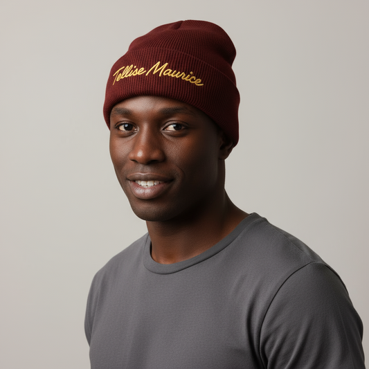 TELLISE MAURICE Maroon Beanie